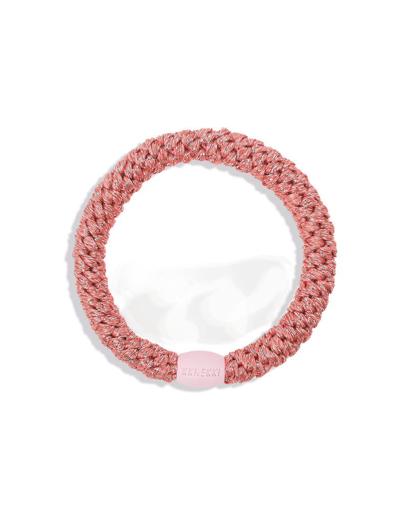 KKNEKKI Haargummi Coral Glitter – geflochtenes Haargummi und trendiges Armband