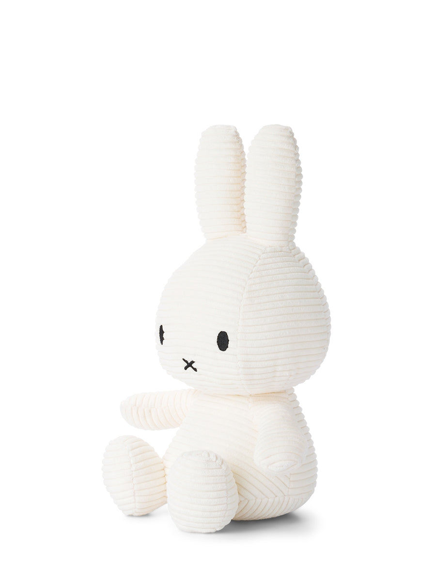 Miffy ECO Corduroy aus Cord in Offwhite, 33 cm – sitzend von vorne