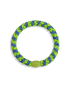 KKNEKKI Haargummi Stripe Lime Green Ocean Glitter – grün-blaues, glitzerndes gestreiftes Haargummi als Armband