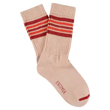 Damen 5 Streifen Socken - Pink / Rot / Orange