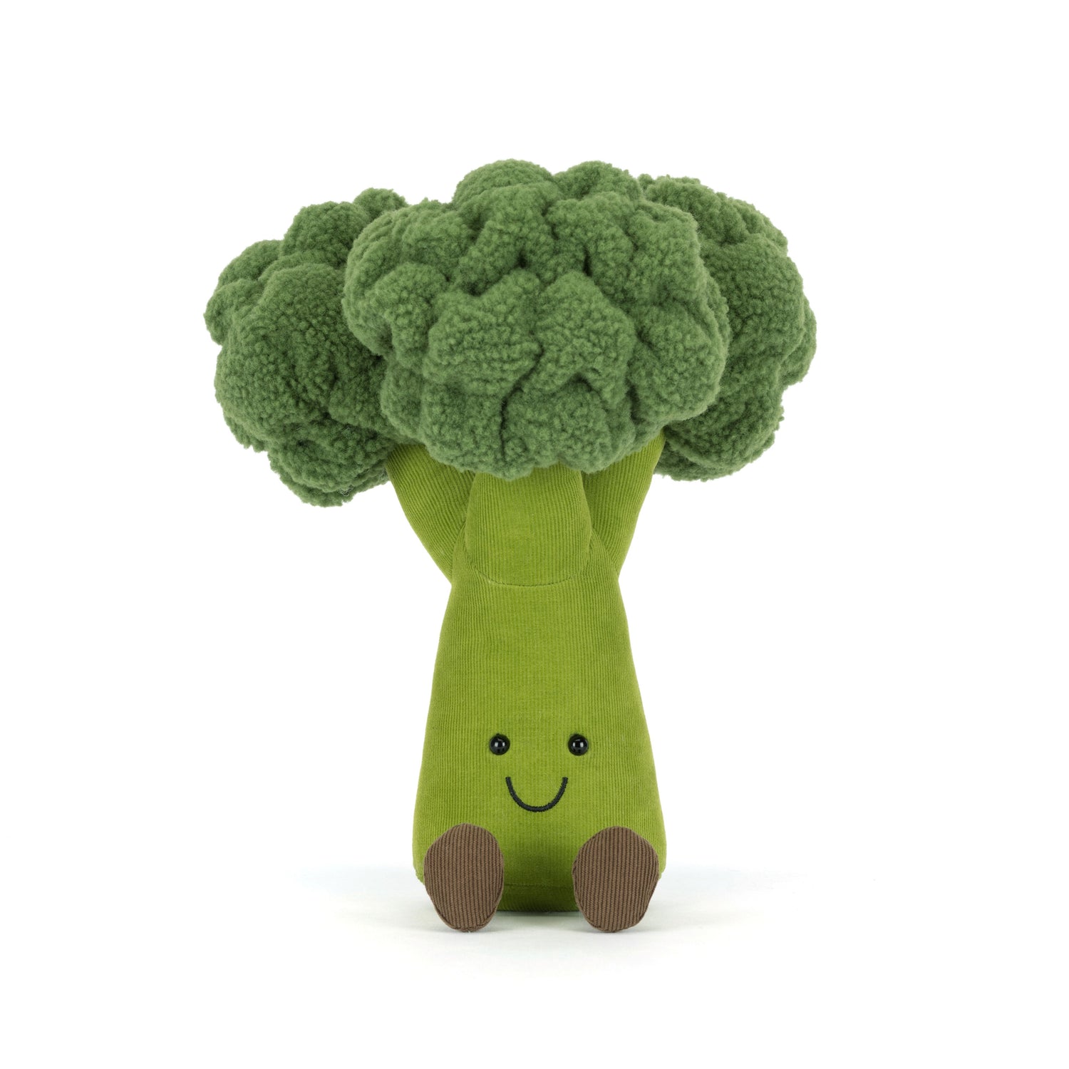 Jellycat Amuseables Broccoli - grüner Kuschel-Broccoli aus weichem Plüsch mit Lächeln
