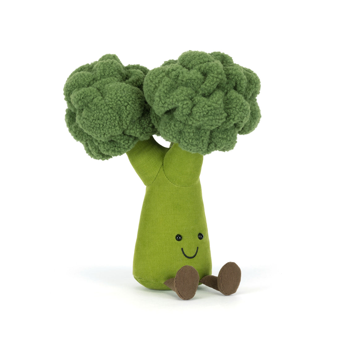 Jellycat Amuseables Broccoli - grüner Kuschel-Broccoli aus weichem Plüsch mit Lächeln
