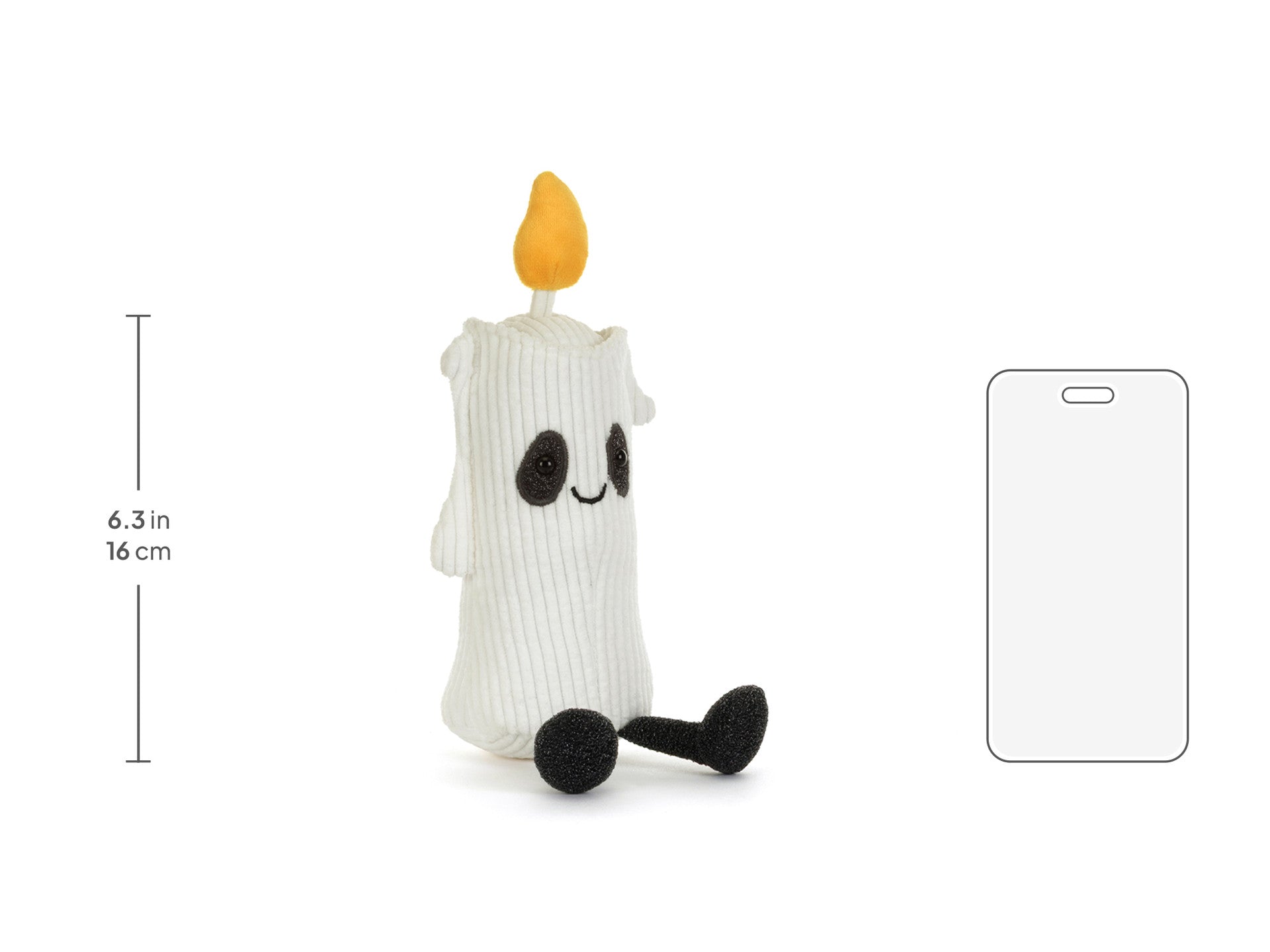 Jellycat Amuseables Flickerty Candle Plüschkerze aus der Halloween-Kollektion von hinten