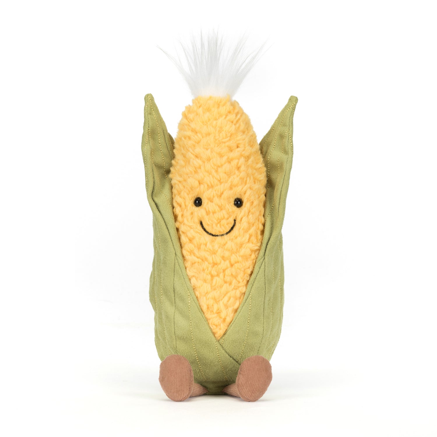 Jellycat Amuseables Sweetcorn, Plüschtier Maiskolben mit süßem Lachgesicht