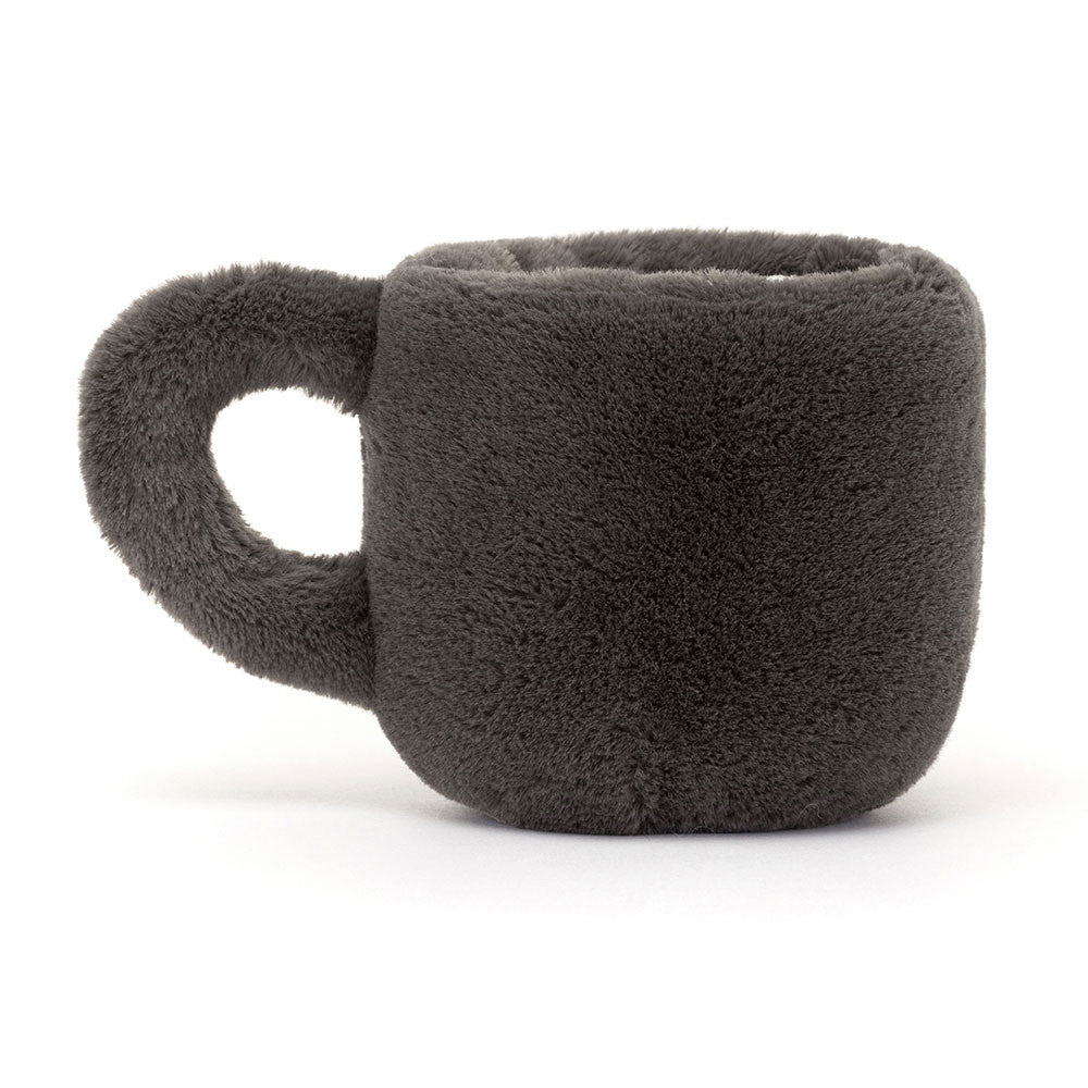 Jellycat Amuseables Coffee Cup – kuschelweiche, dunkelgraue Kaffeetasse von hinten