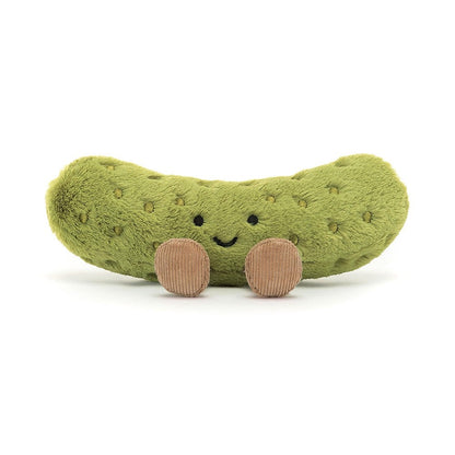 Jellycat Amuseables Pickles - die kuschelige saure Gurke mit Lachgesicht und Füsschen