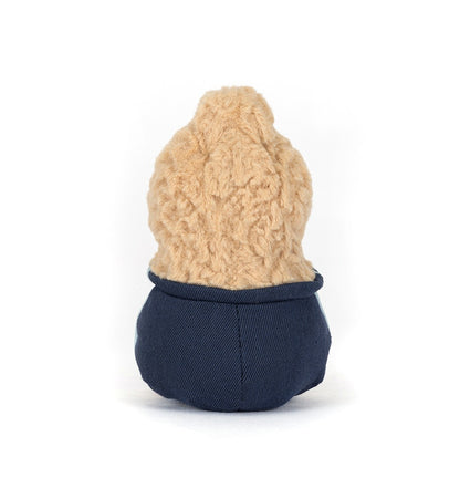Jellycat Amuseables Peanut Star Student Outfit, Plüsch-Erdnuss mit goldener Brille, Schuluniform und ausgestreckten Füßen