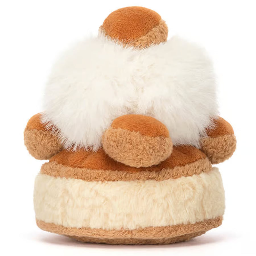 Jellycat Amuseables „Mirielle St. Honoré“ Plüsch-Gebäck mit Vanillecreme, Sahne, fröhliches Gesicht, Füßchen