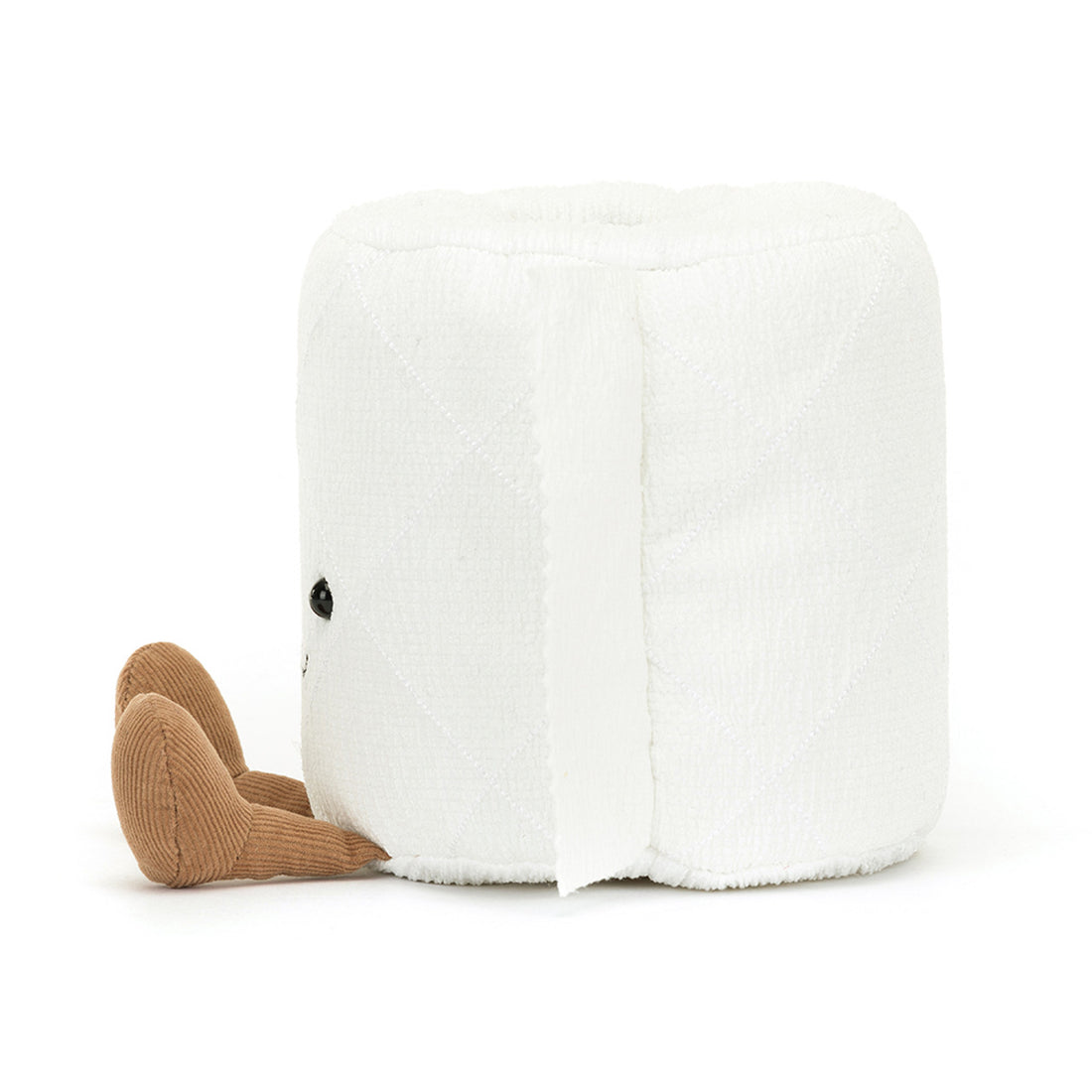 Jellycat Amuseables Toilet Roll sitzend, Kuschel-Toilettenpapier mit Füßen und lachendem Gesicht, Plüschtier