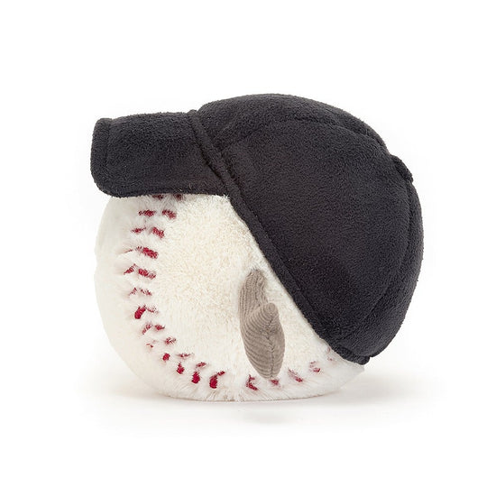 Seitenansicht Amuseables Baseball von Jellycat.