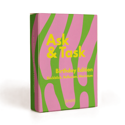 finimi Kartenset, Ask und Task, Birthday Edition, Rückblick, Reflexion, Wachstum