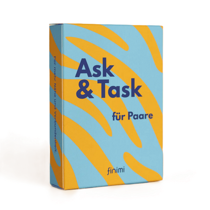 finimi Kartenset Ask &amp; Task für Paare mit Fragen und Aufgaben, die Nähe schaffen und verbinden.