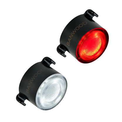 BANWOOD Fahrradlicht Set mit weißem Frontlicht und rotem Rücklicht für Fahrrad, Laufrad und Scooter