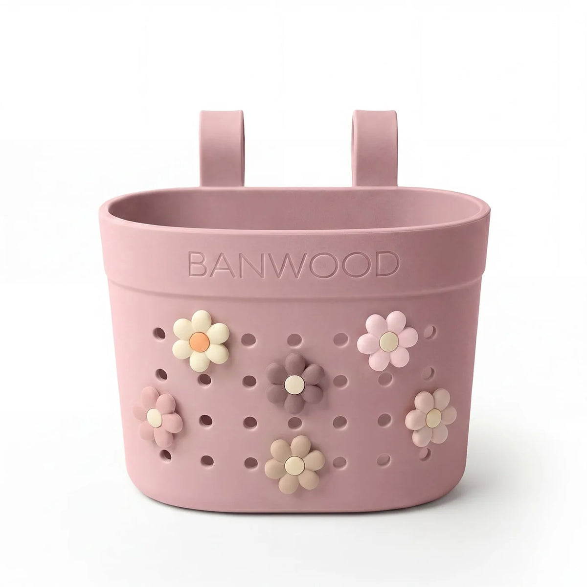 BANWOOD PIN &amp; RIDE Korb in Dusty Rose mit bunten BANWOOD Pins