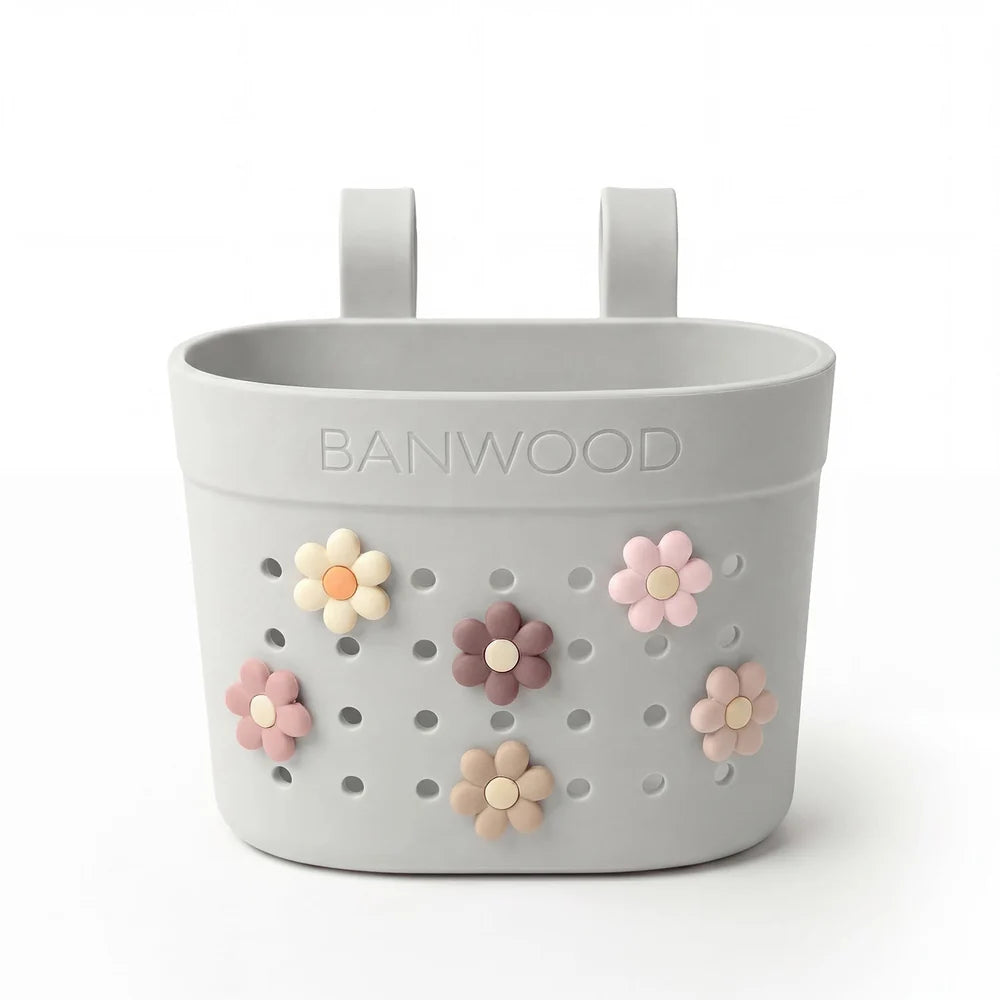 BANWOOD PIN &amp; RIDE Korb in Ivory mit bunten BANWOOD Pins