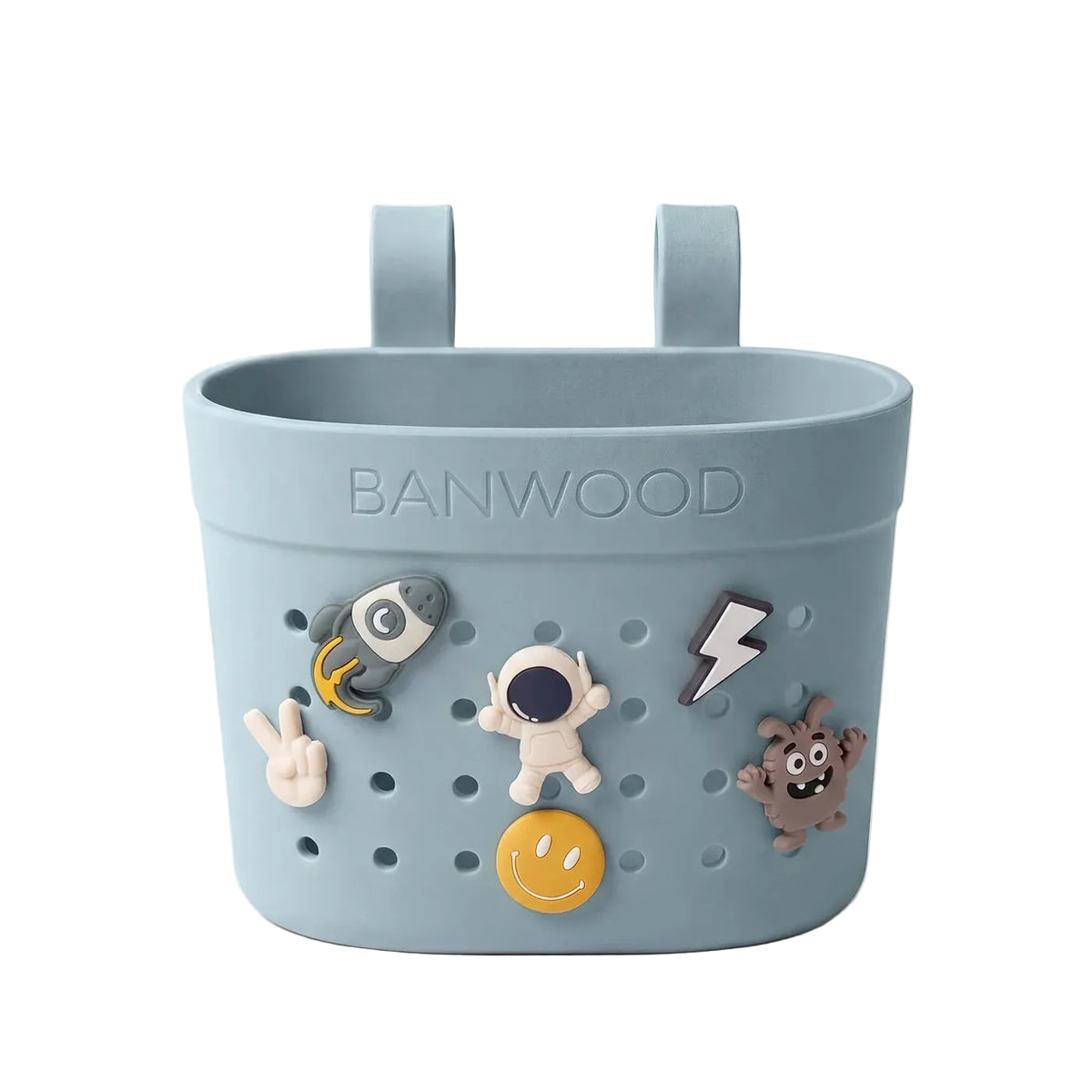 BANWOOD PIN &amp; RIDE Korb in der Farbe Teal mit bunten BANWOOD Pins