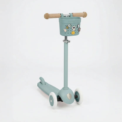 BANWOOD PIN &amp; RIDE Korb mit Pins am Scooter-Lenker befestigt