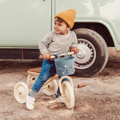 BANWOOD PIN &amp; RIDE Korb in der Farbe Teal mit Pins am Dreirad-Lenker