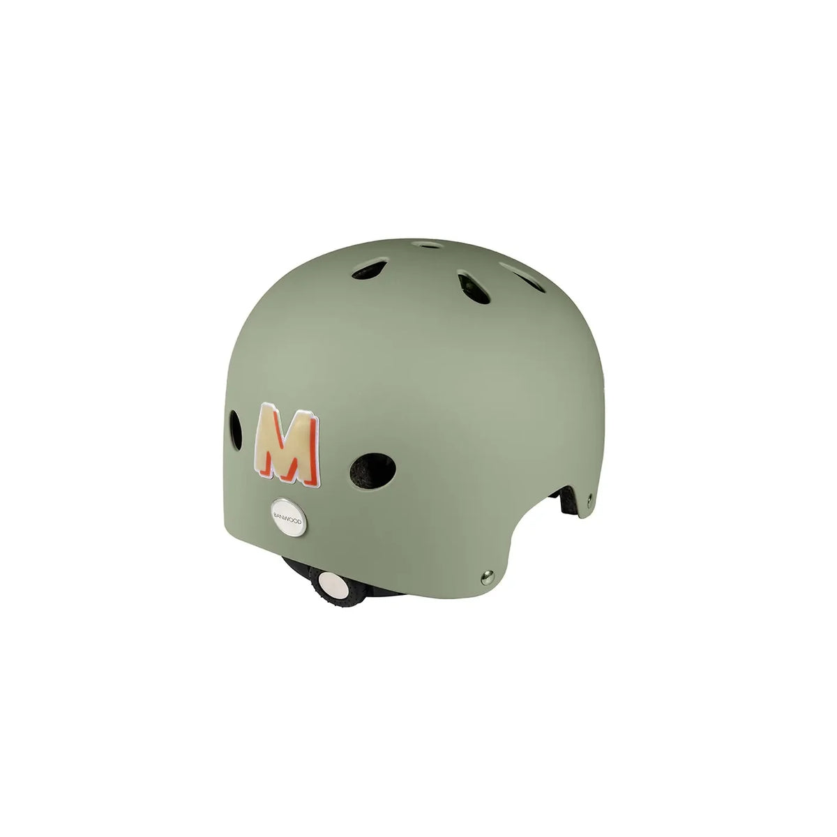 Kinderhelm mit BANWOOD reflektierenden Stickern mit bunten Buchstaben