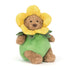 Jellycat Bartholomew Bear Daffodil Outfit, brauner Plüschtier-Bär im Narzissenkostüm