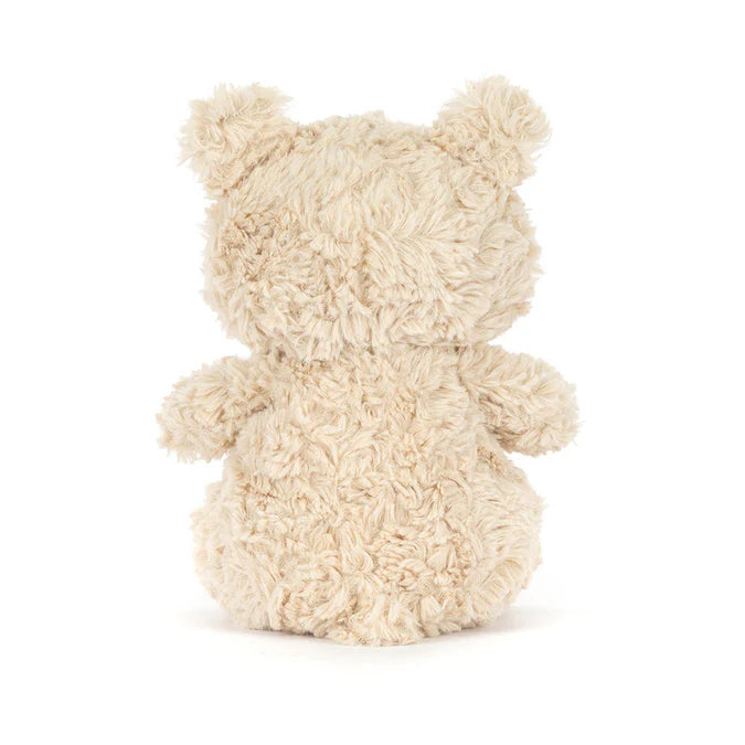 Jellycat Bartholomew Bear Junior Kuschelteddybär mit hellem Babyflaum, funkelnden Augen und weichem Fell