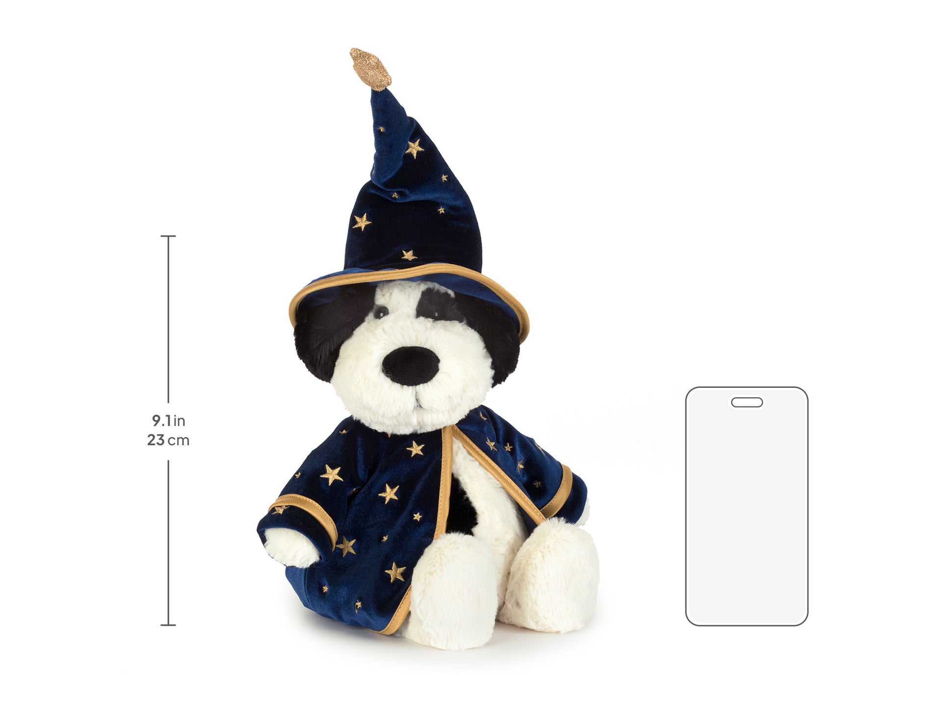 Jellycat Rufferty Puppy Wizard Plüschhund aus der Halloween-Kollektion von hinten mit Zauberumhang
