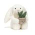 Jellycat Cream Bunny with Plant - Kuschelhase mit kleiner Topfpflanze, kuscheligem cremefarbenem Fell