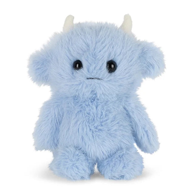 Blaues Bluemoo ECO Plüschtier mit Hörnern von Bon Ton Toys – von vorne