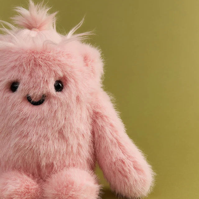 Pinkes Mumbel ECO Plüschtier von vorne sitzend