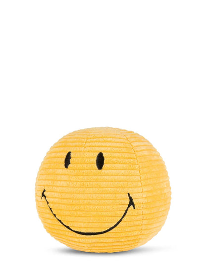 Plüsch-Smiley ECO Corduroy in Gelb 13 cm mit weicher Cord-Oberfläche, nachhaltiges Kuscheltier von BON TON TOYS