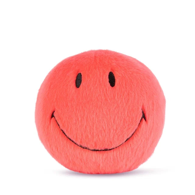 Smiley ECO Fuzzy Plüsch-Smiley in der Farbe Coral, 13 cm, von Bon Ton Toys – von vorne