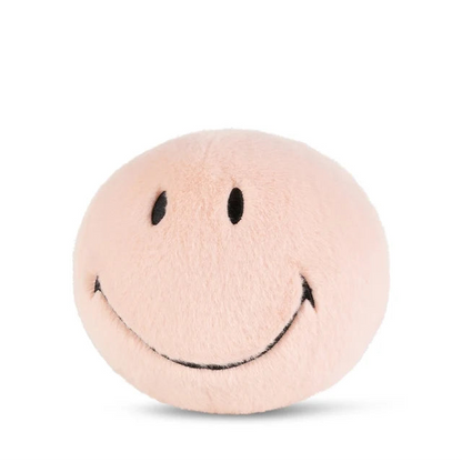 Pinker Smiley ECO Fuzzy Plüsch-Smiley 13 cm von Bon Ton Toys – von vorne