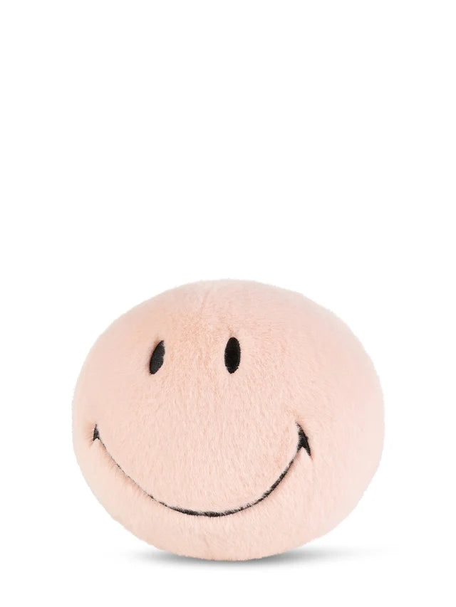 Pinker Smiley ECO Fuzzy Plüsch-Smiley 13 cm von Bon Ton Toys – von vorne