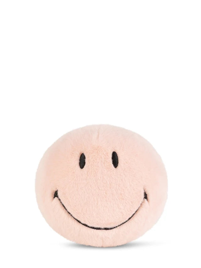 Pinker Smiley ECO Fuzzy Plüsch-Smiley 13 cm von Bon Ton Toys – von vorne
