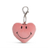 Pinker Smiley Plüsch-Herz-Schlüsselanhänger mit Schlüsselring von Bon Ton Toys – von vorne