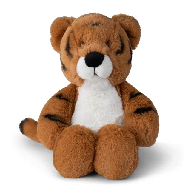 WWF ECO Timmy Tiger Plüschtier, gestreift mit weißem Bauch und weißer Schnauze – sitzend von vorne