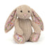 Beiger Jellycat Hase "Blossom Bunny Petal" mit Blumen an Ohren und Pfoten, kuscheliges Plüschtier