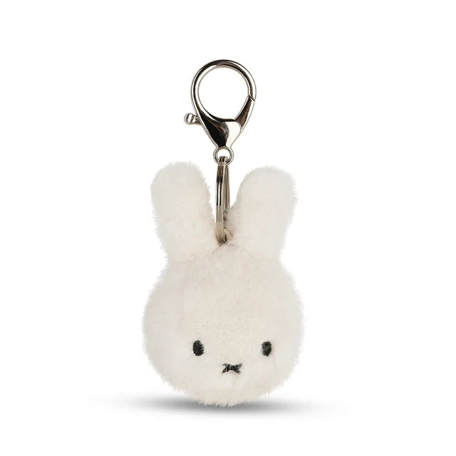 Offwhite Miffy Plüschkopf Schlüsselanhänger mit Schlüsselring – von vorne