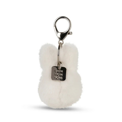 Offwhite Miffy Plüschkopf Schlüsselanhänger von hinten mit silbernem Bon Ton Toys Anhänger