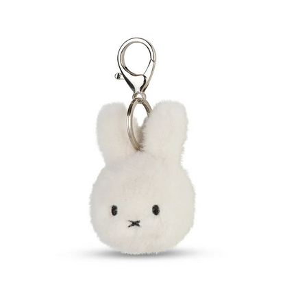 Offwhite Miffy Plüschkopf Schlüsselanhänger mit Schlüsselring – von vorne