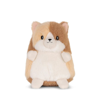 Sally the Calico ECO Plüschkatze 12 cm in Beige, Braun und Mehrfarbig mit weißem Bauch und weißer Schnauze – sitzend von vorne