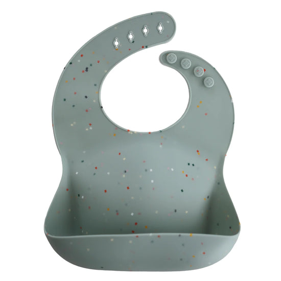 Silicone Baby BIB, cambrige blue confetti