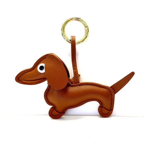 Schlüsselanhänger Dachshund braun/gold