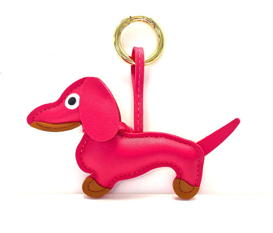 Schlüsselanhänger Dachshund pink/gold
