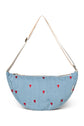 Crossbody Bag für Erwachsene aus Jeanstoff. Bestickt mit Herzen. Von Studio Noos. Jede Tasche ist ein Unikat.