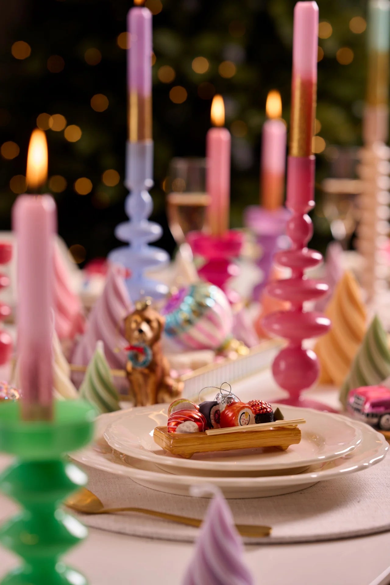 Dip Dye Kerze Set: Glitter Christmas Edition von by Vivi.