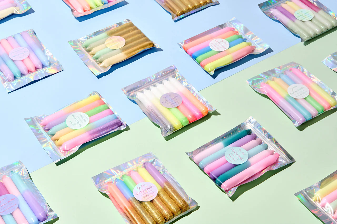 Dip Dye Kerze Set: Glitter Christmas Edition von by Vivi.