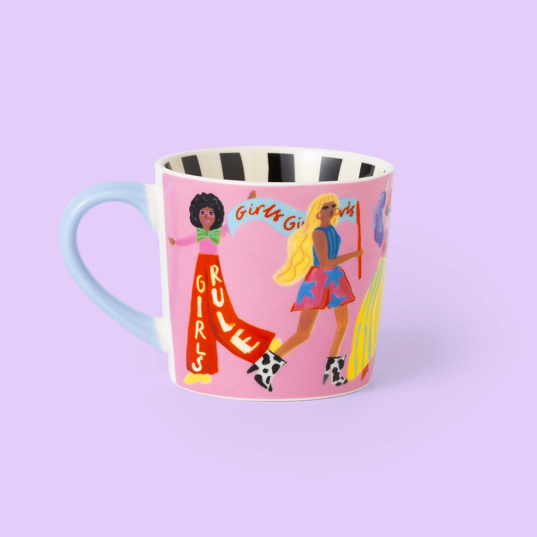 Statement-Tasse „GIRL POWER“ von Eleanor Bowmer mit bunten Mädchen und wehenden Fähnchen