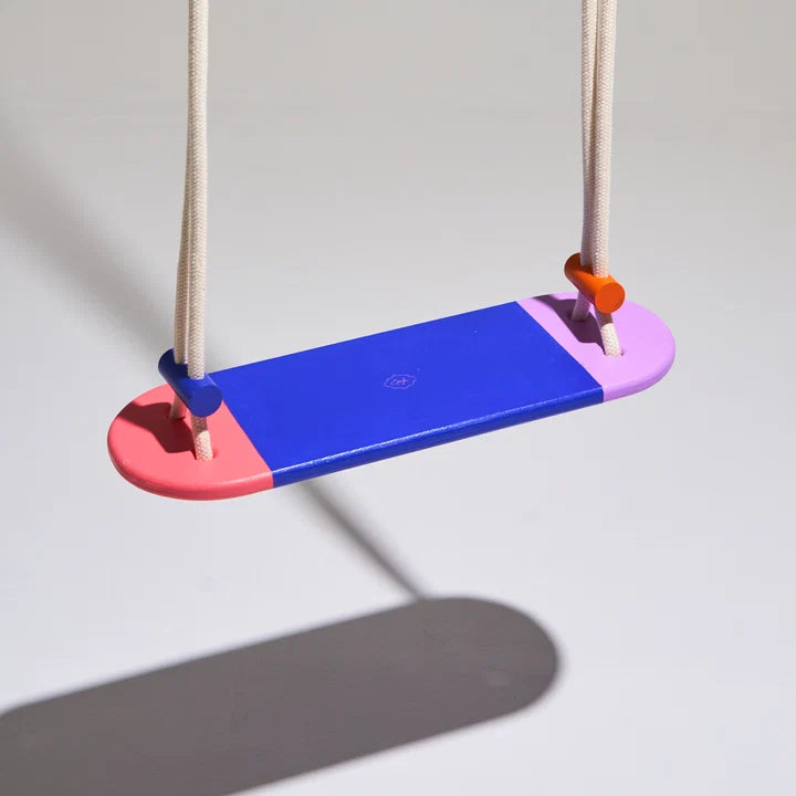 Kinder Holzschaukel SWING von Eperfa in Blau für Kinderzimmer und geschützten Außenbereich