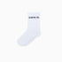 Weiße Socken mit schwarzem Schriftzug „AUNTIE“, klassisches Baumwollsocken-Design für den Alltag.